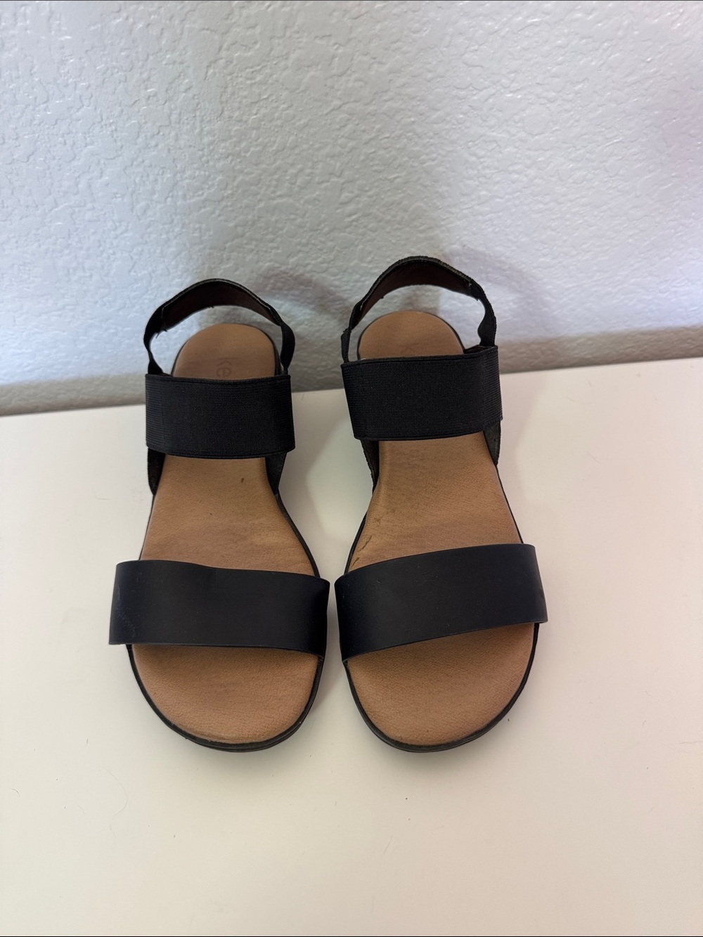 Kensie Everlee Black Wedge Slingbacks